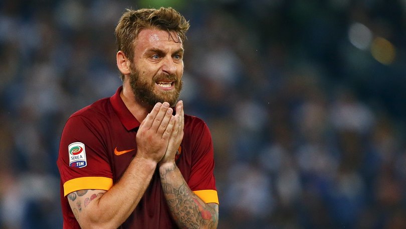 AS Roma's De Rossi reacts during their Italian Serie A soccer match against Palermo at the Olympic stadium in Rome